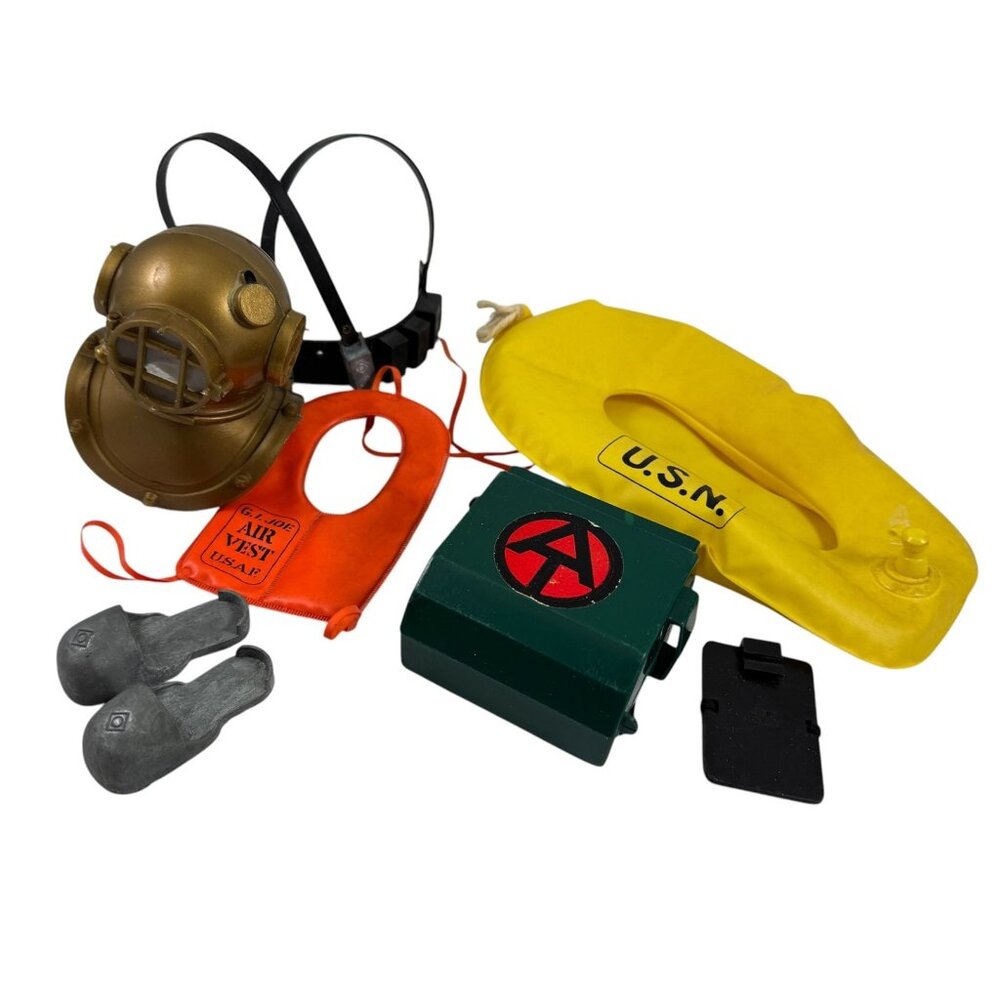 GI Joe Accessories Adventure Team Raft Scuba Life Jacket Vintage 1960s